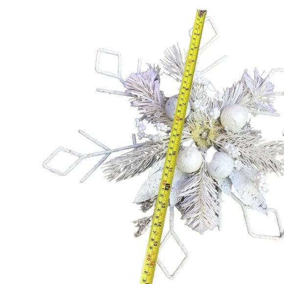 18" WHITE CHRISTMAS TREE TOPPER HOLIDAY DECORATION - Picture 5 of 5